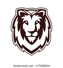 Vector illustration of lion. Lion head mascot. Lion silhouette. 