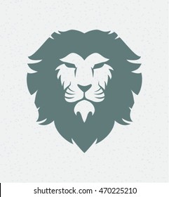 Vector illustration of lion head. Sport mascot. 