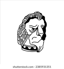 vector illustration of lion head statue