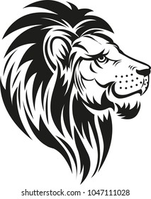 Vector illustration, lion head symbol