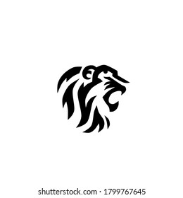 Angry Roar Lion Head Black White Stock Vector (Royalty Free) 733517671 ...