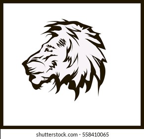 vector illustration lion head tattoo , symbol