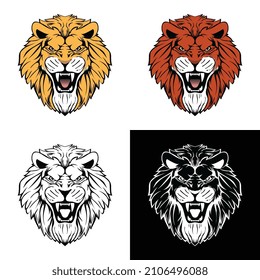 Vector illustration of Lion Heads