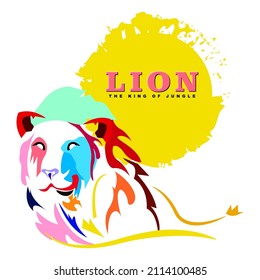 Vector illustration of lion the king of the jungle animal suitable for logos, banners, greeting cards. Animal illustration vector