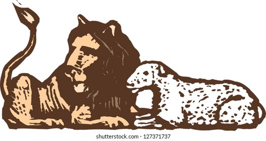 Free Free 301 Lion And Lamb Svg SVG PNG EPS DXF File