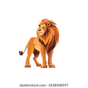 Vector illustration of a lion looking away