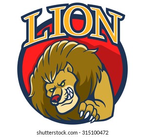 vector illustration of lion mascot