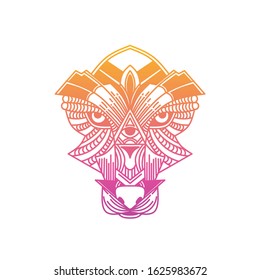 Vector illustration of a lion on a white background