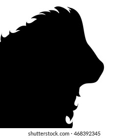 Vector illustration of a lion on a white background.