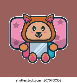 vector illustration of lion playing games