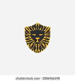 Vector illustration of lion shield logo