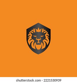 Vector illustration of lion shield logo design