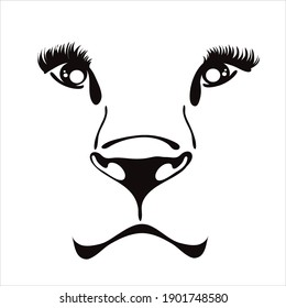 Vector illustration of lion. Symbol of wild animal and safari.