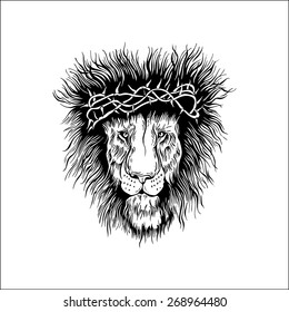 Vector illustration of a lion. Tattoo. For t-shirt or other uses