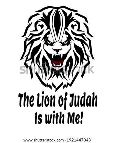 vector illustration of a lion with text below it
