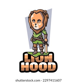 vector illustration of a lion warrior. Recommendations for clothing t-shirt designs.