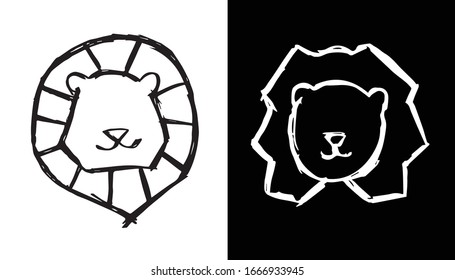 Vector Illustration of Lion Wildlife Animal Icon on Isolated Background. Use This Set or Collection of Hand Drawing or Sketch For Graphic Design.