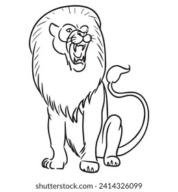 Vector illustration lione graphic design,art tattoo sketch,hand drawing,use in printing