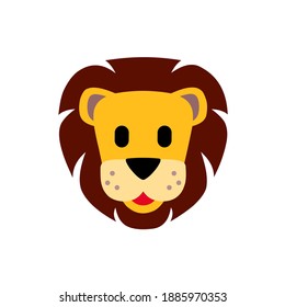 ilustración vectorial de la cara de un león con una mirada en blanco sacando su lengua.