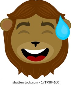 Vector illustration of a lion's face cartoon