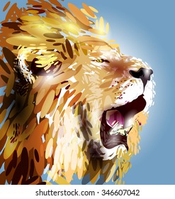 Vector illustration of a lion's head