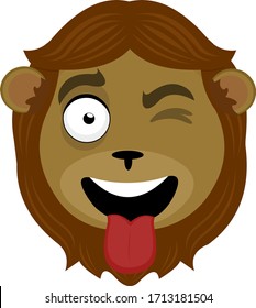 Vector illustration of a lion's head cartoon