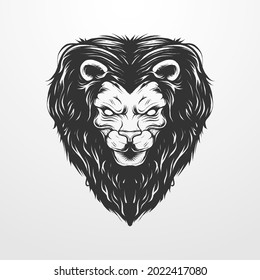 vector illustration of a lion's head with circle ornament in vintage classic, vintage style. suitable for t-shirts, prints, logos and other apparel products