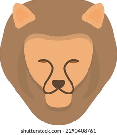Vector illustration of a lion's head icon. King of animals.