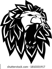vector illustration of lion's head roaring
