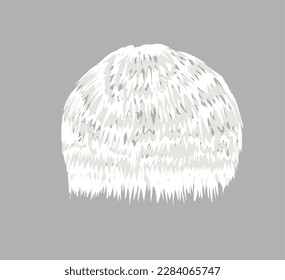 vector illustration of Lion's mane mushroom (Hericium erinaceus), an edible and medicinal plant.