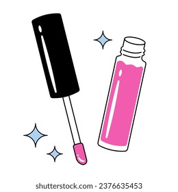 ilustración vectorial de un brillo de labios en blanco para banners, tarjetas, volantes, fondos de pantalla de medios sociales, etc.