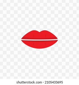 Vector illustration of lip in red colors and transparent background(png).