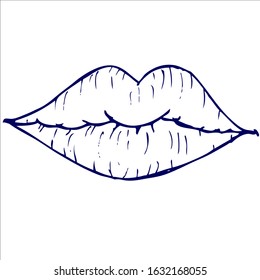 Vector Illustration Lips Doodle Stock Vector (royalty Free) 1632168055 