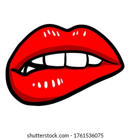 Ilustración vectorial de los labios. dibujado a mano.
