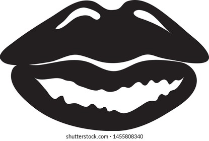 Vector illustration of lips icon or symbol