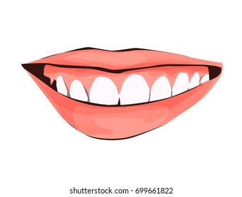 Mouth Beautiful White Teeth Snowwhite Smile Stock Vector (Royalty Free ...