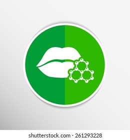 Vector illustration of lips on white background.