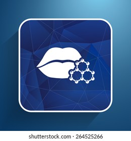 Vector illustration of lips on white background.