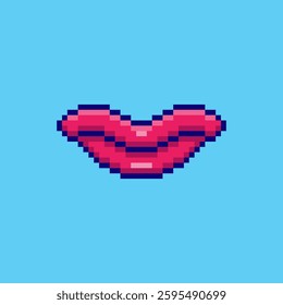 Vector Illustration of Lips with Pixel Art Design, perfect for game assets themed designs