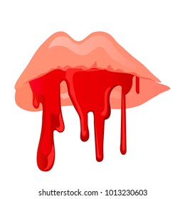 Vector illustration lips. Sexy lips. Dripping.