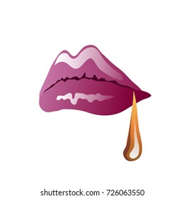 Vector illustration lips. Sexy lips. Dripping.