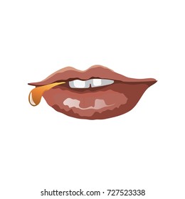 Vector illustration lips. Sexy lips. Dripping.