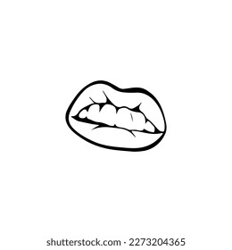 vector illustration of lips with teeth