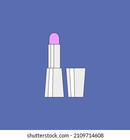 Vector illustration of lipstick. Beauty products and online shopping. Korean cosmetics. Can be used as illustration in magazine, banner, social media, highlights, typographic design. Makeup concept.