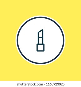 Vector illustration of lipstick icon line. Beautiful hobby element also can be used as pomade icon element.