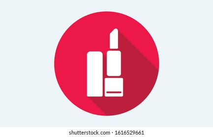 Vector illustration of lipstick icon. Makeup symbol.