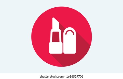 Vector illustration of lipstick icon. Makeup symbol.
