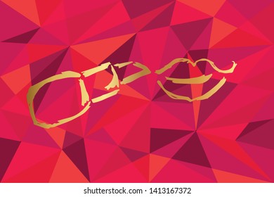 Vector Illustration of Lipstick Icon with Red Polygon and Geometric. Graphic Design for Template, Layout, Background, Poster and More. 