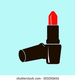 Vector illustration of a lipstick isolated on blue