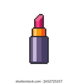 Vektorgrafik von Lippenstift mit Pixel Art Design, perfekt für Spielelemente Designs zum Thema